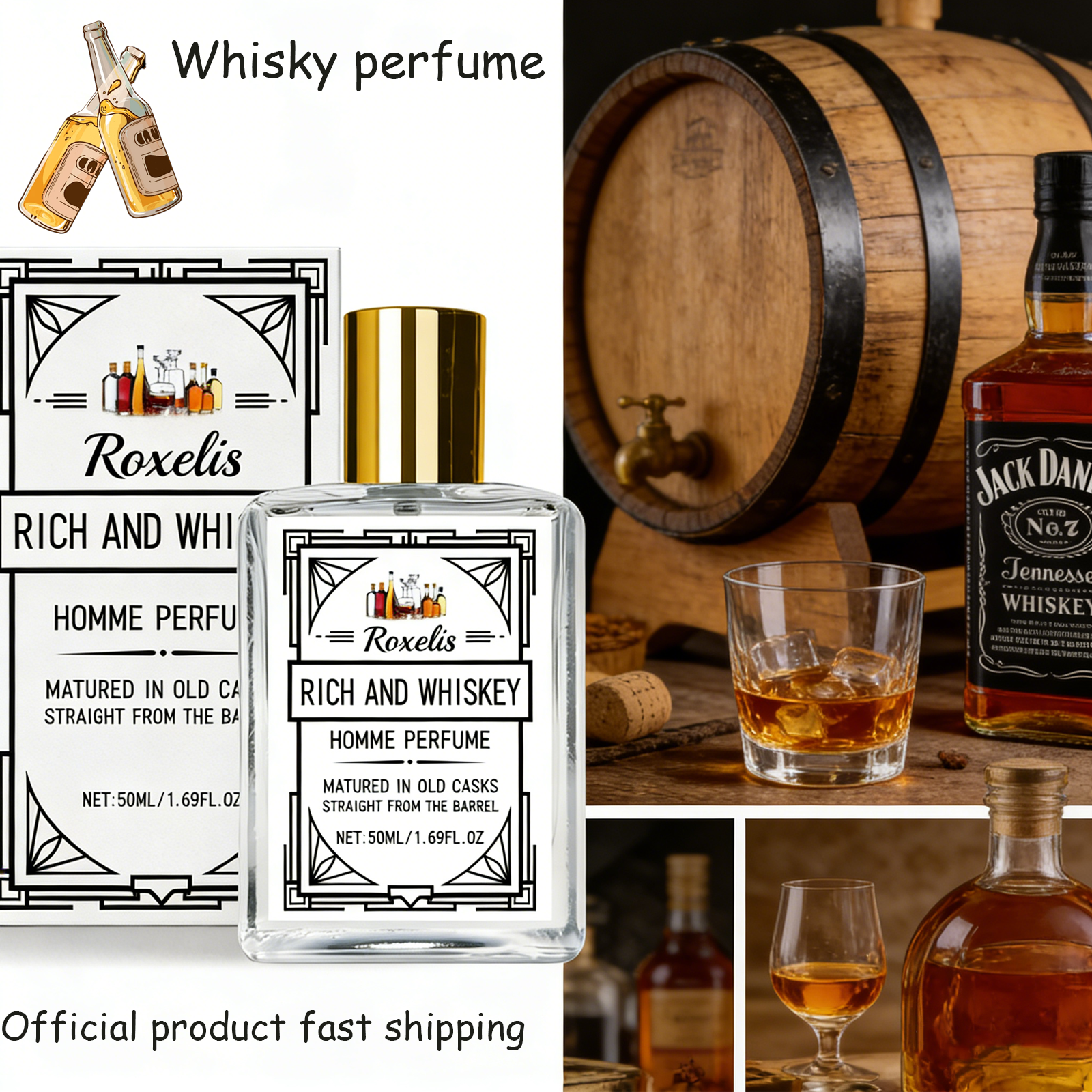 Perfume Fragrance Dupe - Roxelis 50ml Charm Whisky Men's Perfume