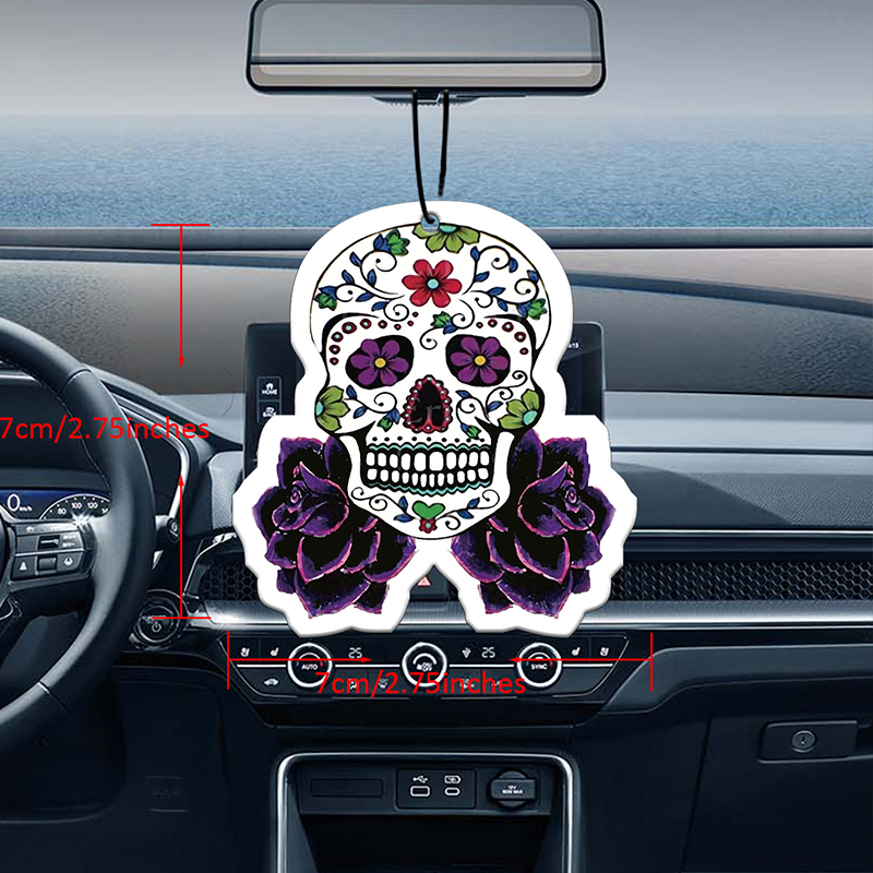 Purple printed skull head car- – Perfume Fragrance Powder recenzja i cena